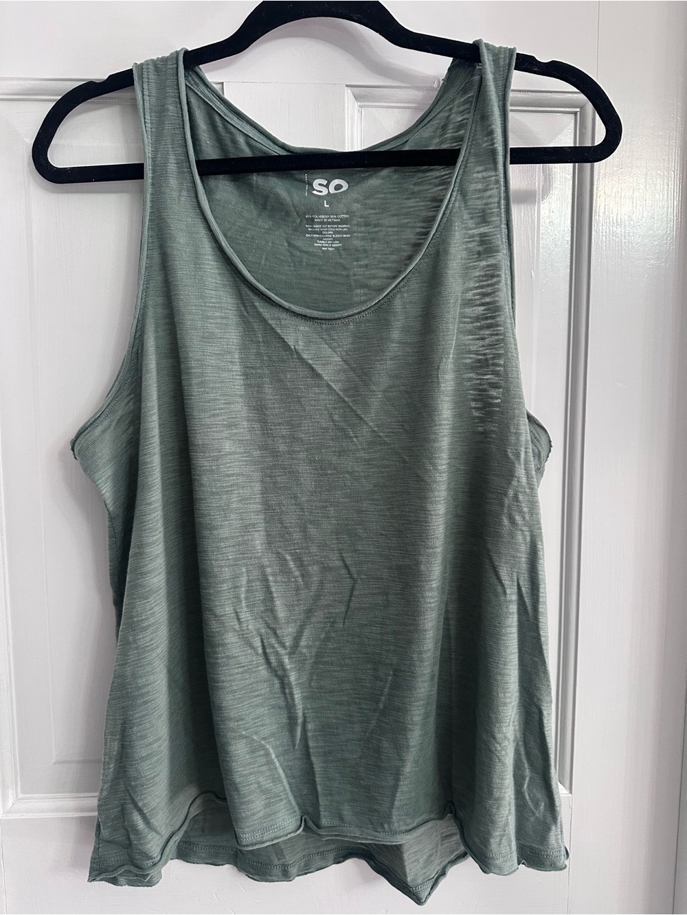 SO Lightweight Sage Green Scoop Neck Tank Top
